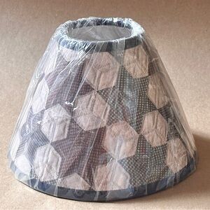 Farmhouse Morning Star Quilt Pattern Small 6” Clip On Lampshade NOS Made in USA
